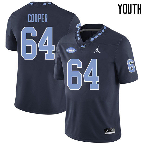 Jordan Brand Youth #64 Jonathan Cooper North Carolina Tar Heels College Football Jerseys Sale-Navy